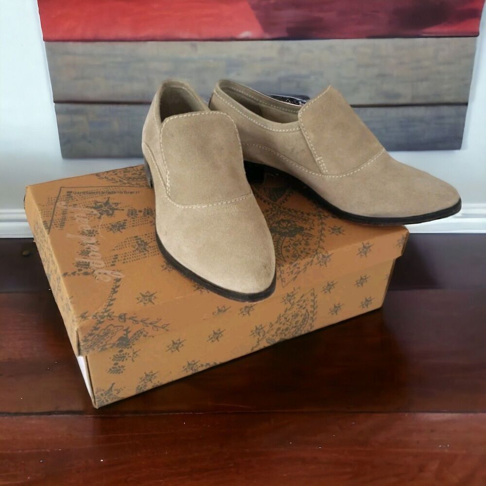 Free People Taupe Tan Suede Loafer Shoes Size US 7 Neutral Brady Slip On